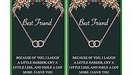 Best Friend Necklaces for 2 Interlocking Circle Pendant Necklace Friendship Necklace Matching Necklace for Friends BFF for Girls Valentines Gifts 2024 Galentines Day Gift for Friends