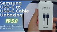 Samsung USB-C to USB-C Cable Unboxing and First Impressions | Power Delivery | Fast Charging Cable