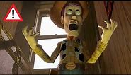 Sid burns Woody's forehead with magnifying glass but with different screams.