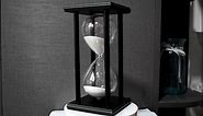 Hourglass 60 Minutes Purple Sand Timer, Black Wooden Frame Sandglass