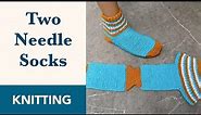 Knit Socks on Two Straight Needles | Knit Socks for Beginners