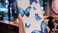 LCHULLE Girly Case for iPhone 6 Plus iPhone 6S Plus Case Cute Blue Butterfly Pattern Design Crystal Clear Girls Women Soft TPU Rubber Shockproof Anti-Scratch Protective Cover for iPhone 6 Plus/6S Plus