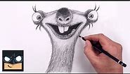 How To Draw Sid | Ice Age Sketch Tutorial (Step by Step)