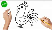 Comment dessiner un coq | How to draw a rooster