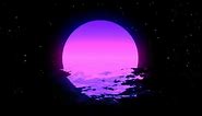 Purple retro vaporwave moon 2d animation After effects