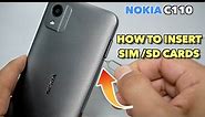 Nokia C110 How to insert SIM/SD Cards, Like ABC