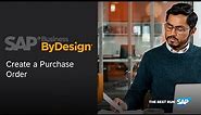SAP Business ByDesign - Create a Purchase Order