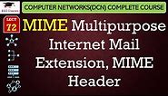L72: MIME Multipurpose Internet Mail Extension, MIME Header | Communication Networking Lectures