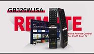GB326WJSA Remote Control for SHARP Smart TV