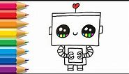 How to Draw Robot | Coloring and Drawing for Children | Robot Coloring Pages for Kids