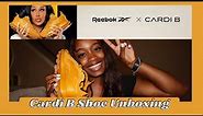Cardi B sneaker review | Reebok Cardi B Classic Leather Bright Ochre Womens sneaker unboxing