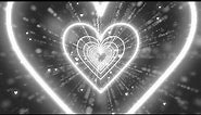 Heart Background🖤🤍Black and White Heart Background | Heart Tunnel Loop Music Relaxing [4 Hours]