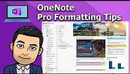 OneNote - Pro Formatting Tips 🏄‍♂️