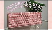 Wireless Pink Gaming Keyboard Unboxing + Type Test - Motospeed GK82 - Affordable - Light up