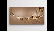 Stunning Shades of Brown and Gold Abstract Fluid Art Acrylic Pour Painting/ Dutch Pour