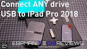 How to connect any hard drive, ssd, or usb to the NEW Apple iPad Pro | 2018 ravpower filehub plus