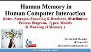 HCI 2.2 Human Memory | Encoding & Retrieval Working | Model of Memory with Example
