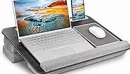 Laptop Lap Desk, Computer Lap Desks with Cushion Fits up to 17 inch Laptop, Designed Adjustable Triple Lap Pad, Storage Function & Wrist Rest, Home Office Lap Table for Adult Teen Student