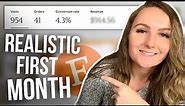 REALISTIC First Month SELLING on Etsy