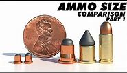 Ammunition Size Comparison 3D Part 1 - World Smallest Ammo