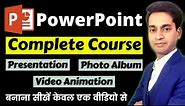 PowerPoint Tutorial For Beginners - Full Course in Hindi | Complete Animation & Presentation | 2024