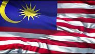 Malaysia Flag 5 Minutes Loop - FREE 4k Stock Footage - Realistic Malaysian Flag Wave Animation