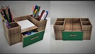 DIY - Desktop Organizer by Cardboard | Pen Holder Organizer | Cardboard Craft