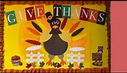 GIVE THANKS Bulletin board for preschool classroom decorations/Thanksgiving/Fall/