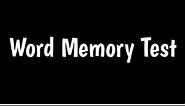 Word Memory Test | Short Term Memory Test | 20 Words Memory Test |