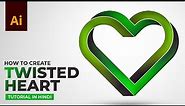 Twisted Heart Logo Design in Adobe Illustrator