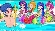 Little Mermaids Falling in Love 2 🧚‍♀️ The Secret Life of Princesses | Hilarious Cartoon Animation