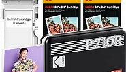 KODAK Mini 2 Retro 4PASS Portable Photo Printer (2.1x3.4 inches) Initial 8 Sheets + 60 Sheets Bundle, Black