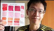 Mixing Pink Swatches with Watercolor