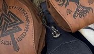 JAOYU Leather Belt Pouch Nordic Embossed Belt Bag Medieval Coin Pouch Drawstring Belt Pouch Renaissance Viking Belt With Bag for Men & Women