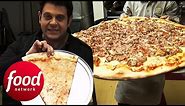 Adam Battles To Finish 30" Big Pie In The Sky Pizza Challenge | Man v Food