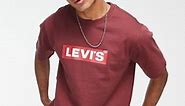 Levi's t-shirt in burgundy with box tab logo | ASOS