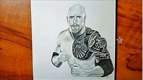 How To Draw WWE Superstar The Rock || Dwayne Johnson drawing tutorial || Art with Bir.