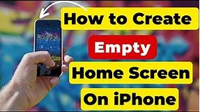 How to create an empty home screen in iphone