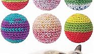 Retro Shaw Cat Toys Balls, Woolen Yarn Cat Ball Toy with Bell Inside, Cat Toys for Indoor Cats, Interactive Cat Chew Toys for Kitty Kitten, 6 Pack