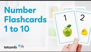 Number flashcards - Numbers flash cards for kids - learn numbers 1-10 - Totcards (4K)