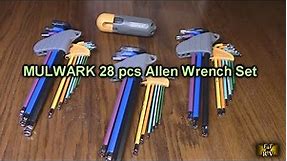 MULWARK Brand 28 pcs Allen Wrench Set all S2 Steel, T-Handle Included, SAE, Metric, TORX REVIEW