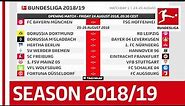 Bundesliga 2018/19 Schedule Release