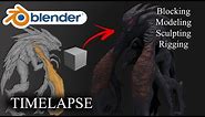 MUTO Prime (Godzilla) Blender Timelapse. Modeling, Sculpting, Rigging, Texture