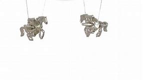 Sterling Silver Rhodium-plated Horse Stud Earrings
