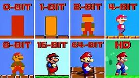 Super Mario Bros. 0-BIT vs 1-BIT vs 2-BIT vs 4-BIT vs 8-BIT vs 16-BIT vs 64-BIT vs HD