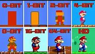 Super Mario Bros. 0-BIT vs 1-BIT vs 2-BIT vs 4-BIT vs 8-BIT vs 16-BIT vs 64-BIT vs HD