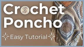 Crochet Poncho 🌻SO EASY!!!🌻 Only 4 Squares!!!