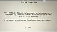 Could Not Activate iPad Pro/Mini/Air - Fixed