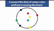 Connect the dots of same color without crossing the lines! #brainteaser