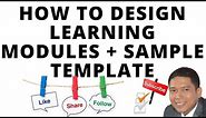 How to Design Learning Modules + Module Template (PART2)